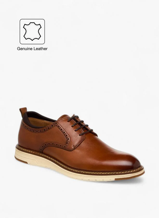 DUCHINI Men'S Leather Solid Lace-Up Sneakers