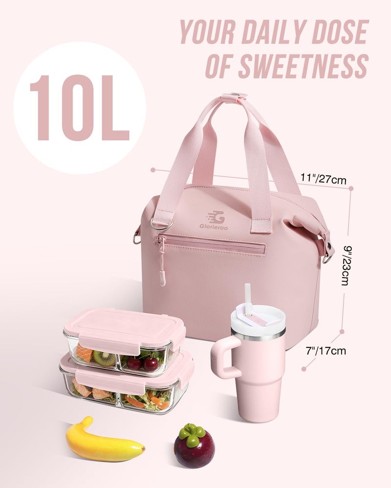 GLORIEROO Pastel Lunch Box Women | Insulated Waterproof Leakproof Lunch Bag Cooler | Adjustable Strap | BPA-Free - Image 4