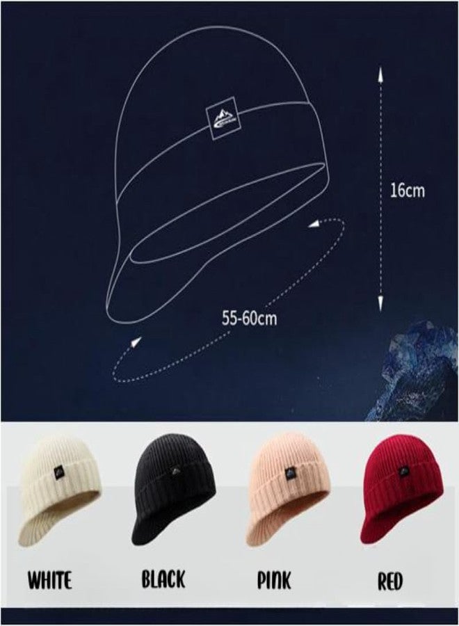 Zsling Winter Hats for Men Women - Thick Warm Stylish Knit Beanie Hat, Soft Stretch Cute Womens Winter Hats with Visor Black - Image 2