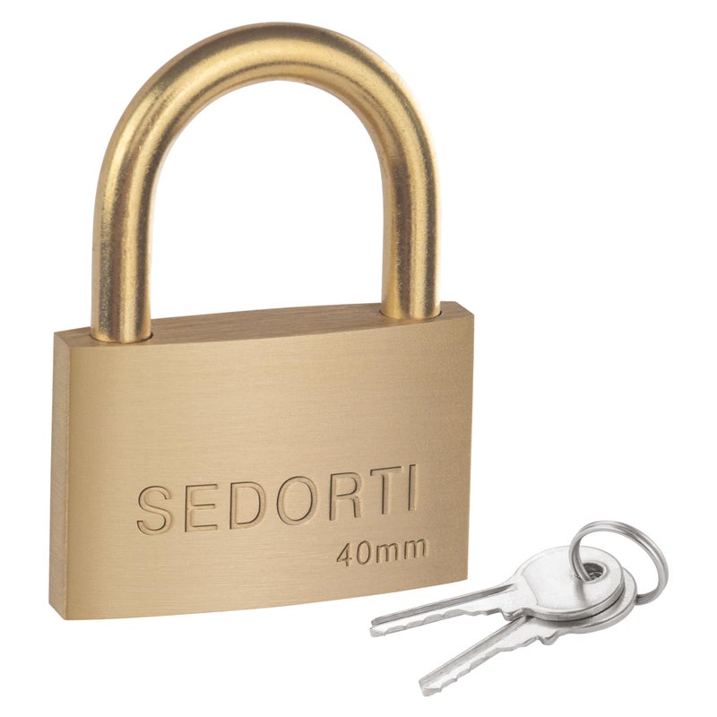 Sedorti Weather Proof Lock  Solid Brass Padlock With Brass Shackle  1-1/2"" Wide  Marine Padlock - Image 2
