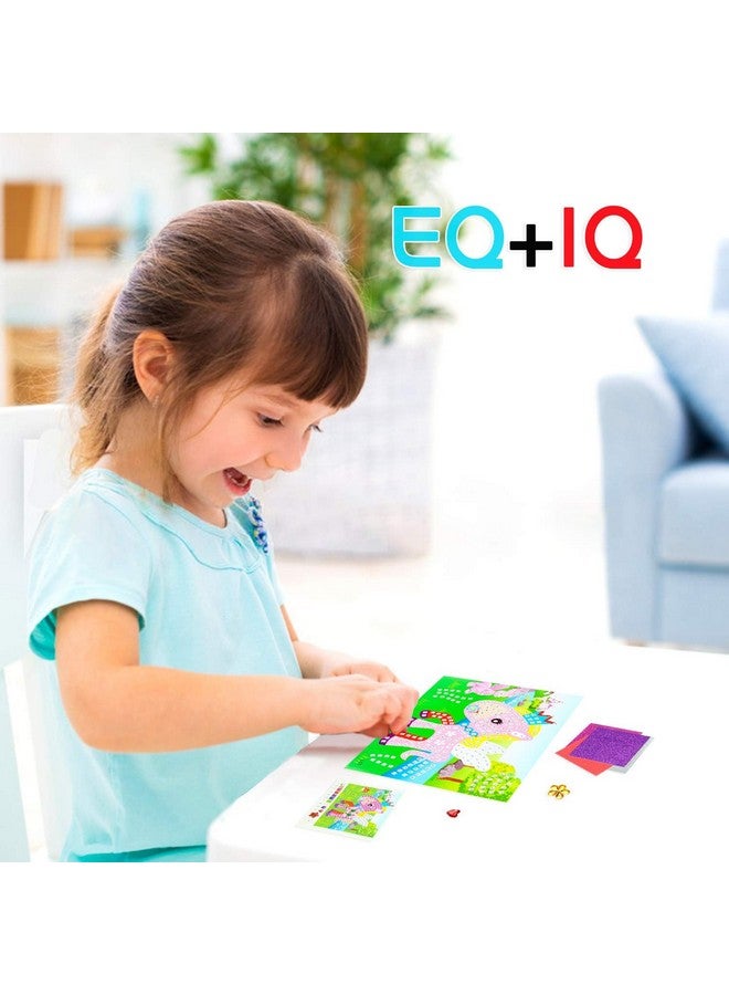 MALLMALL6 12Pcs Mosaic Sticker Art Kits for Kids DIY Mosaic Stickers Craft Sparkle Glittery Sticky Mosaic Tiles Rhinestone Sticker Games Activity Handmade 3D Puzzle Drawing for Preschool Boys Girls - Image 4