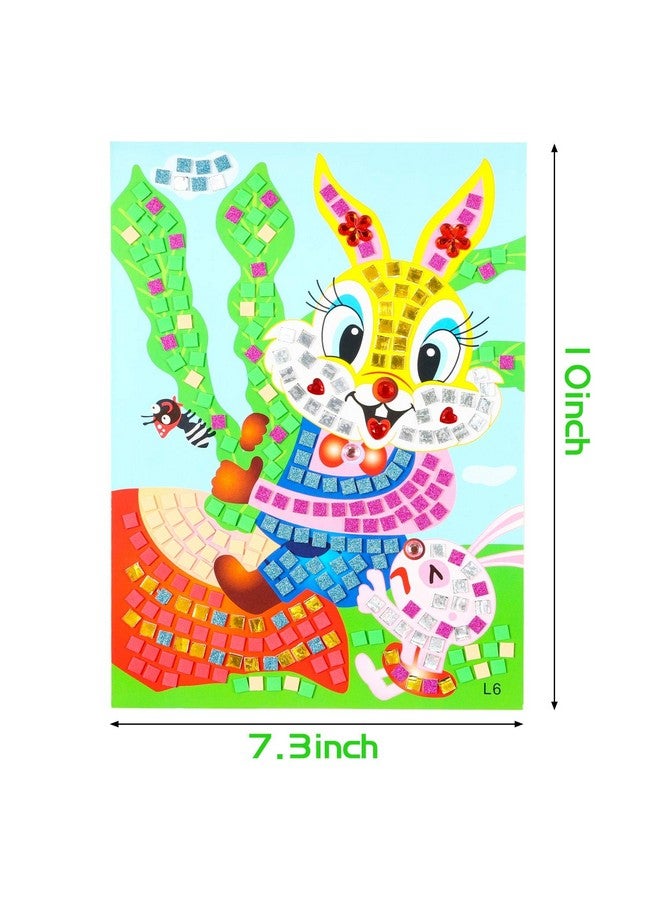 MALLMALL6 12Pcs Mosaic Sticker Art Kits for Kids DIY Mosaic Stickers Craft Sparkle Glittery Sticky Mosaic Tiles Rhinestone Sticker Games Activity Handmade 3D Puzzle Drawing for Preschool Boys Girls - Image 2