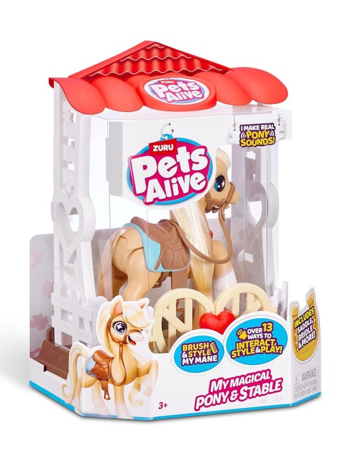 Pets Alive ZURU "Magical Unicorn & Stable" Interactive Robotic PONY Toy for Ages 3+