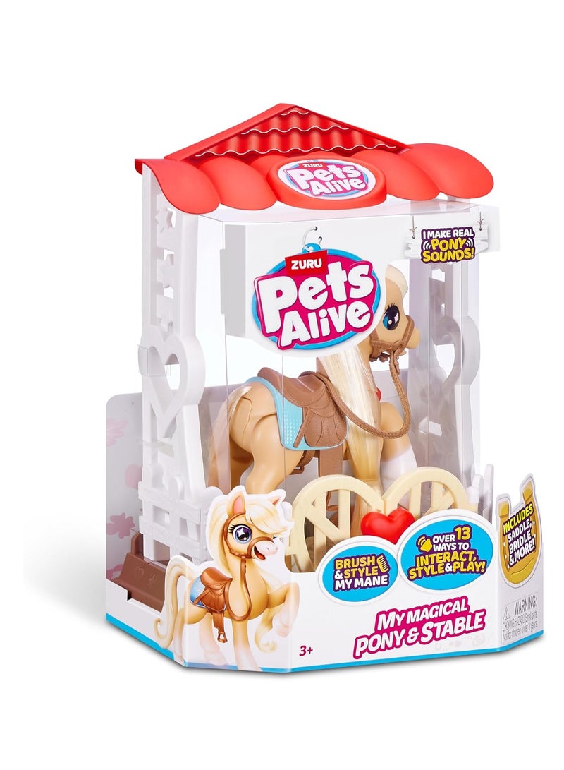 Pets Alive ZURU "Magical Unicorn & Stable" Interactive Robotic PONY Toy for Ages 3+