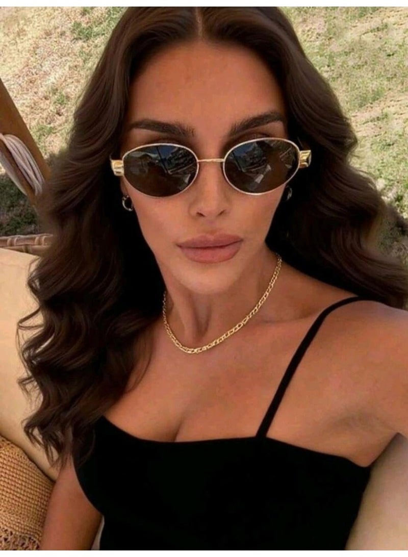 شي إن 1pc Women's Oval Frame Metal - Image 3