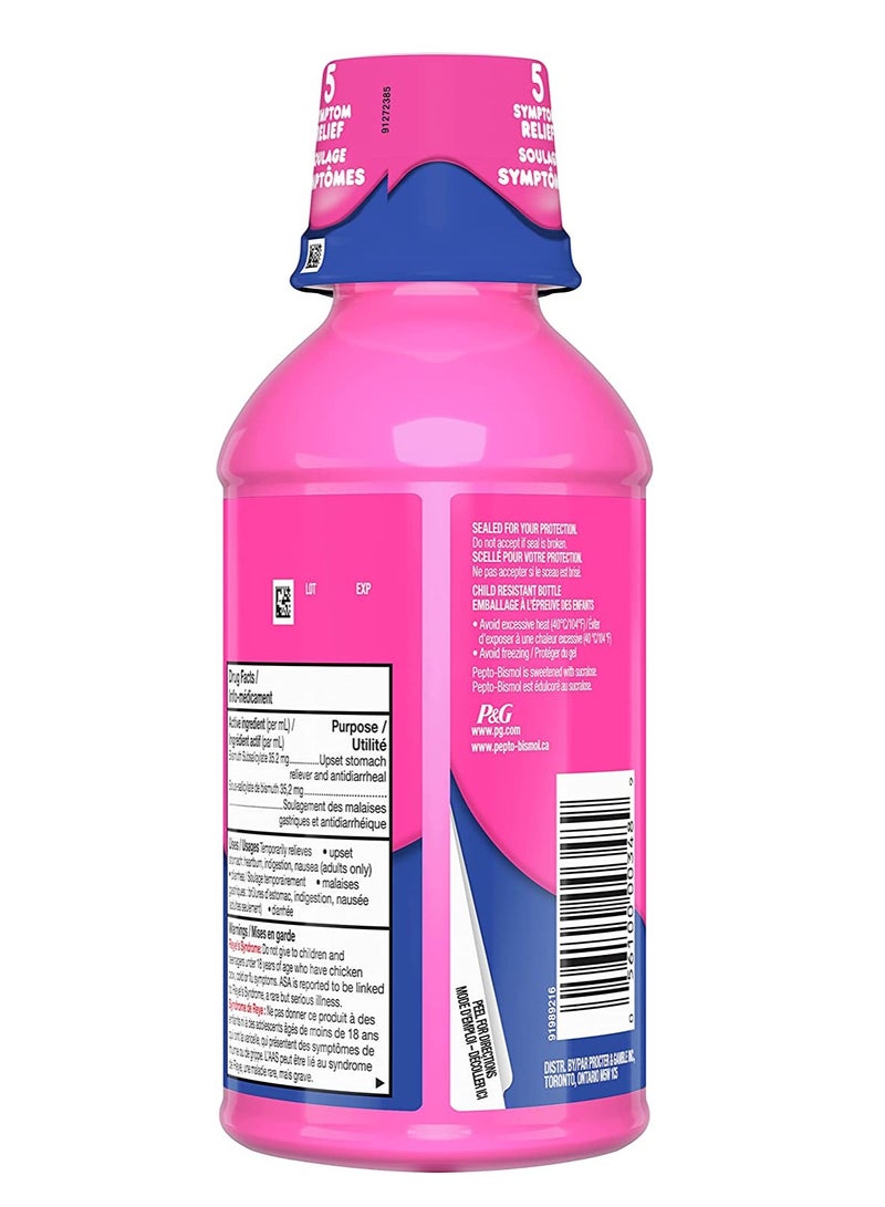Pepto Bismol Extra Strength Liquid, 2X Concentrated Formula, Upset Stomach Diarrhea Relief, Heartburn, Nausea, Indigestion,  Original Flavour, 12oz /350mL - Image 3