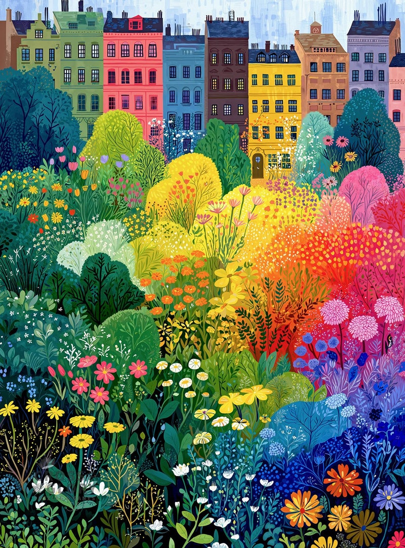 Cross & Glory Cross Glory Copenhagen in Bloom 1000 Piece Jigsaw Puzzle for Adults Vibrant Copenhagen City Garden Puzzle Colorful Wildflower Artwork Premium RibbonCut Puzzle with Satin Finish - Image 3