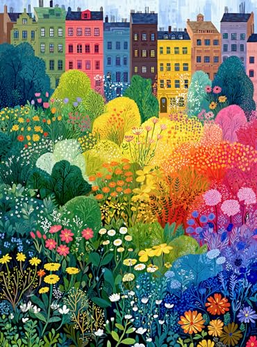 Cross & Glory Cross Glory Copenhagen in Bloom 1000 Piece Jigsaw Puzzle for Adults Vibrant Copenhagen City Garden Puzzle Colorful Wildflower Artwork Premium RibbonCut Puzzle with Satin Finish - Image 1