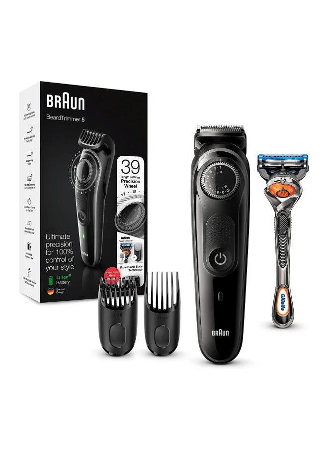 براون Beard Trimmer With Precision Wheel 2 Comb Attachments And Gillette Fusion 5 Pro Glide Razor BT5242