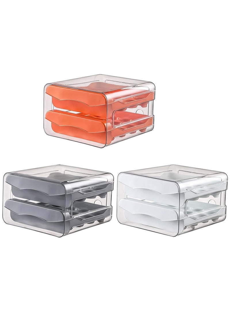 Arabest - Refrigerator Egg Storage Box Drawer type Egg Storage Box Household Double-layer Pull-out Frame Egg Tray With Lid Egg Tray With Lid Egg Container - Image 1