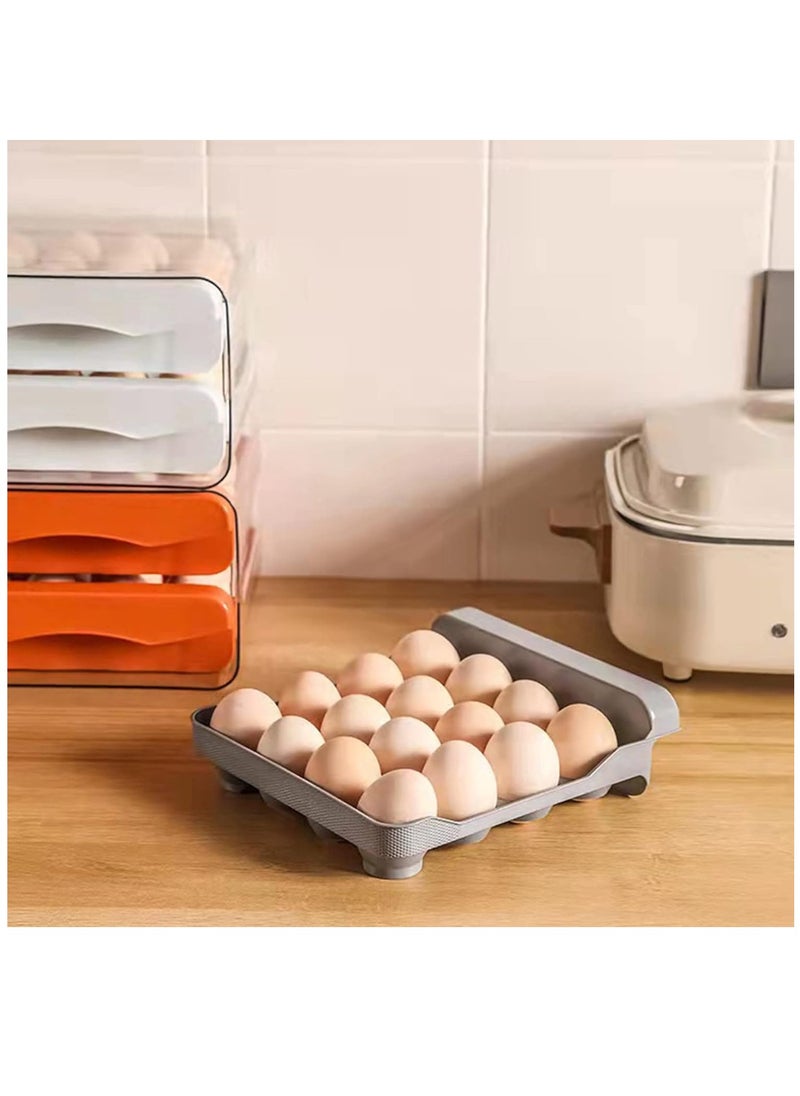 Arabest - Refrigerator Egg Storage Box Drawer type Egg Storage Box Household Double-layer Pull-out Frame Egg Tray With Lid Egg Tray With Lid Egg Container - Image 1