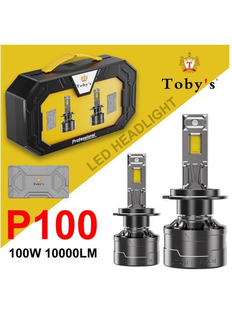 Tobys P100 H11 2 Pieces 200W Original Tested LED Headlight Bulb Assembly 20000 Lumens 100W/Piece Xtreme Bright With Color Temperature 6500K