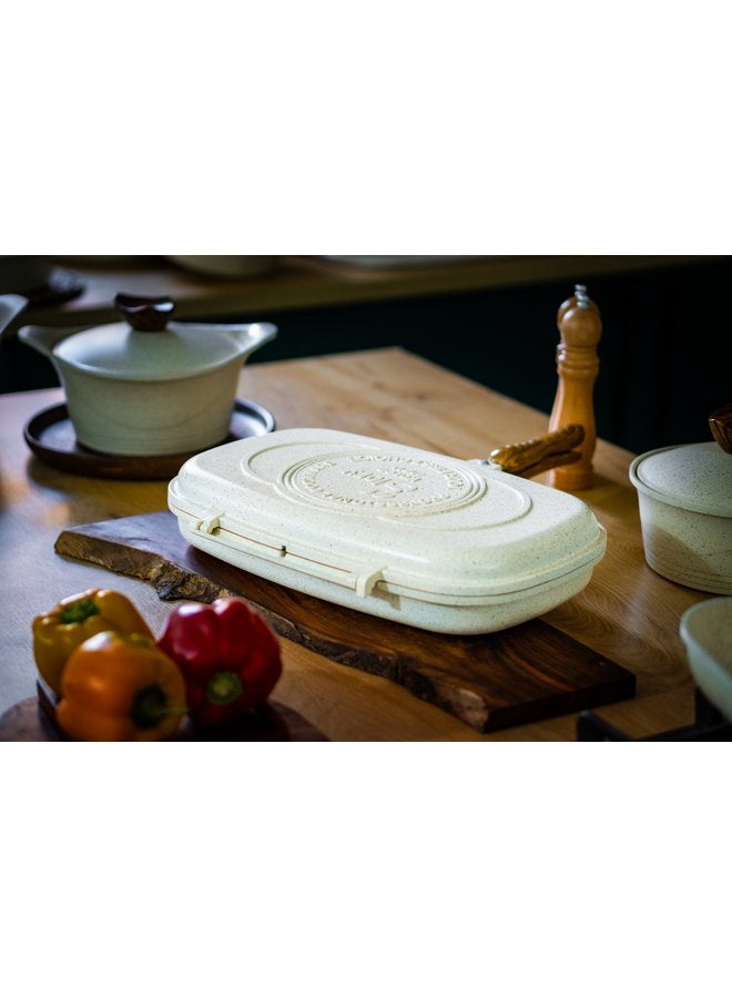 Glory Double Grill Granite Non Stick Premium Size 40 cm Beige - Image 1