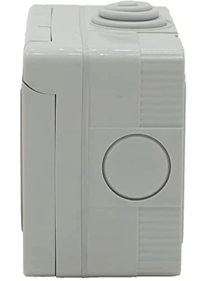أدمور مقبس تبديل ADMORE IP55 مقاوم للماء في الهواء الطلق 1 عصابة 2 اتجاه - غطاء رمادي مقاوم للطقس - Image 4