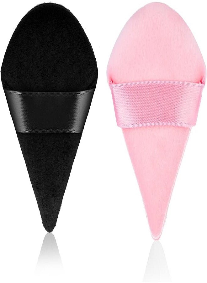 Generic - 2 Pieces Triangle Powder Puff Face Multicolor Makeup  for Loose Powder Soft Body Cosmetic Foundation Sponge Mineral Powder Wet Dry Makeup Tool Multicolour - Image 1