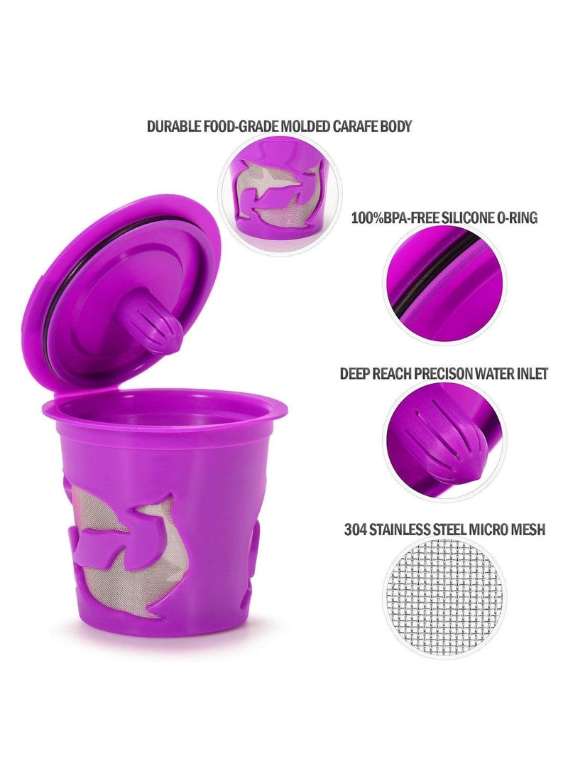 SYOSI Reusable Coffee Filters, Refillable Espresso Coffee Capsules, Reusable Coffee Pods, K Cup Coffee Pod Filters & Scoop, 304 Stainless Steel Microporous Mesh Filter, with Brush(4 Pack)  - Image 2
