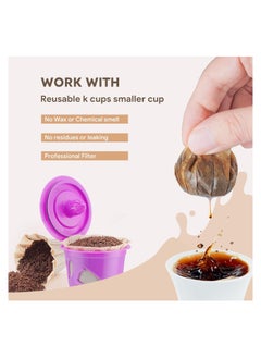 SYOSI Reusable Coffee Filters, Refillable Espresso Coffee Capsules, Reusable Coffee Pods, K Cup Coffee Pod Filters & Scoop, 304 Stainless Steel Microporous Mesh Filter, with Brush(4 Pack)  - Image 3