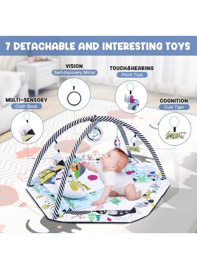 4basix Baby Play Gym Mat  Soft Tummy Time Activity Mat for Infants, Includes Hanging Toys - Image 5