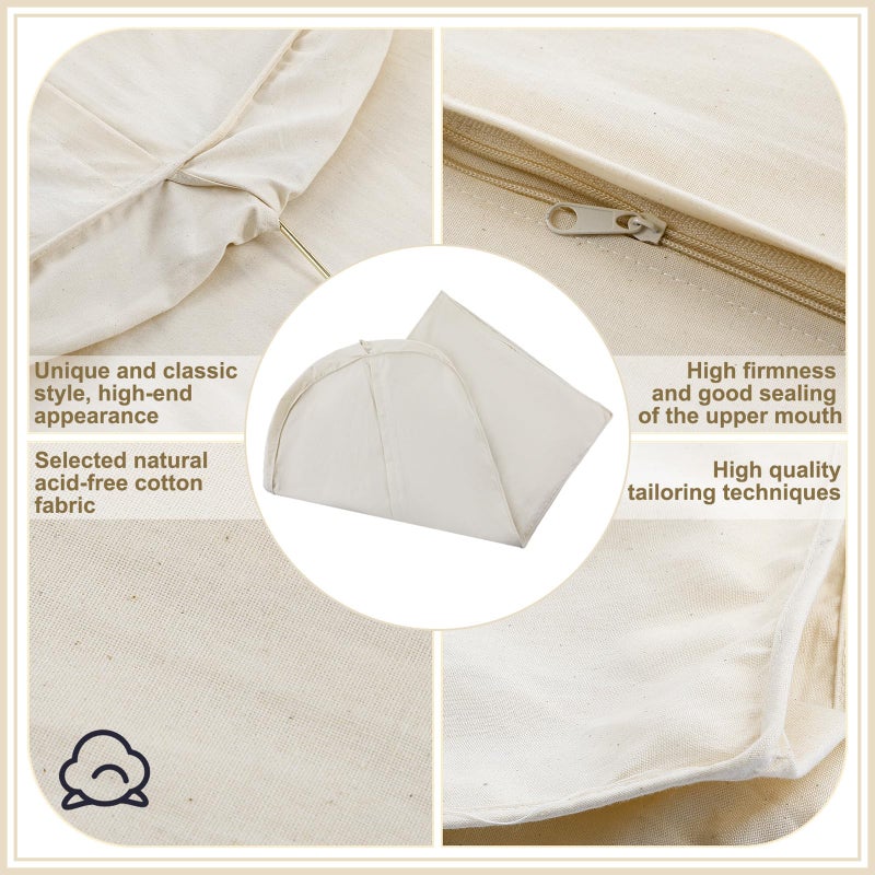 GliCraft 70 Inch Acid Free Cotton Muslin Suit Garment Bag Long Dress Suit Storage Box Closet Organizer for Suits, Coats, Travel Bag - Image 3