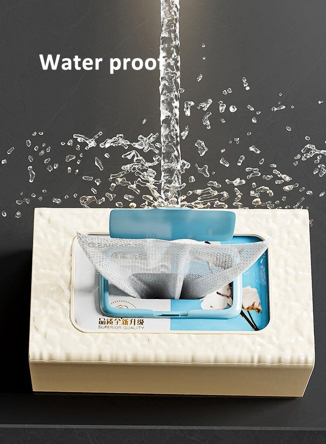 HQ-GAMING Clear Wall Mounted Tissue Box Holder Self Adhesive Rectangular Napkin Holder Facial Tissue Dispenser Cover for Home Kitchen Office Room Daily Use - Image 4