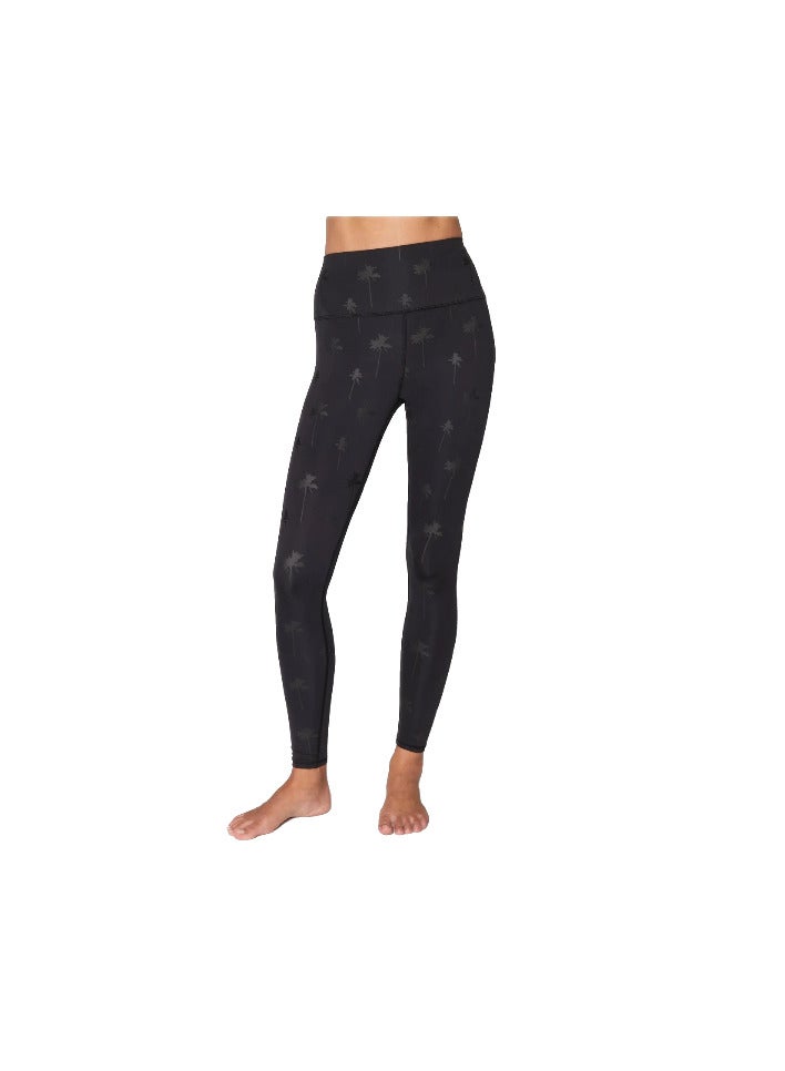 spiritual gangster SG INTENT HIGH WAIST LEGGING TONAL PALMS PRINT XSMALL  - Image 1
