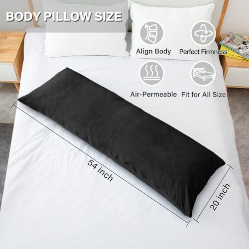 1 MIDDLE ONE Body Pillow, Memory Foam Body Pillows for Adults Sleeping, Long Pillow for Bed, Big Large Firm Full Body Pillow for Side Sleeper, 20x54 Inch, Black - Image 3