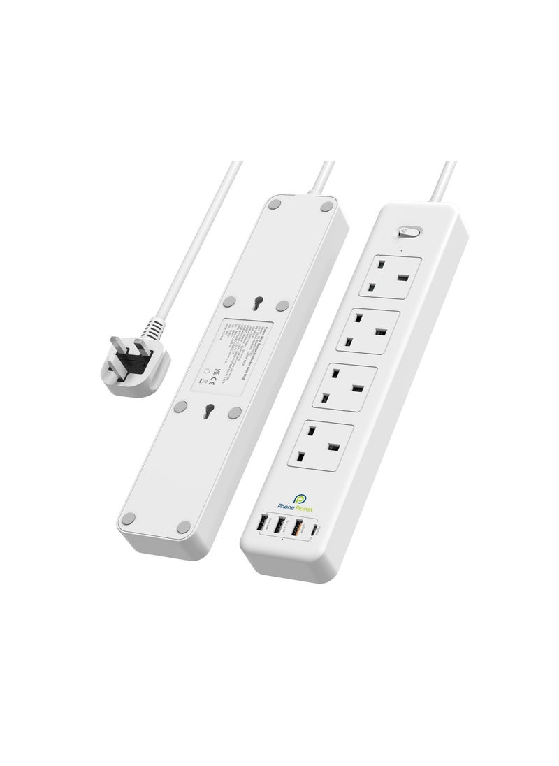 Phone Planet - Power Extension With Master Switch 3 Meter 4 Sockets 3 USB 3250W - Image 1
