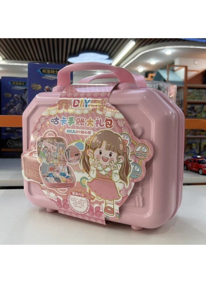 Leico Premium Upgrade Goo Card Suitcase Hand Account Sticker Notebook Stationery Cream Glue Gift Box Children's Toys-Color:6633 Caike Premium 300 Pieces Guka Luxury Treasure Chest With Dense Code  - Image 3
