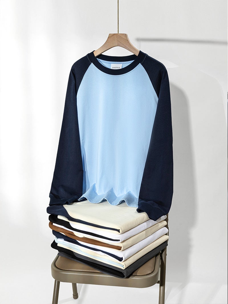 Shoulder | 245G Short Sleeve T-Shirt Real 32 Double Yarn Cotton Khaji Little Red Book Explosions Retro Color Matching Tide Brand Ins - Image 5