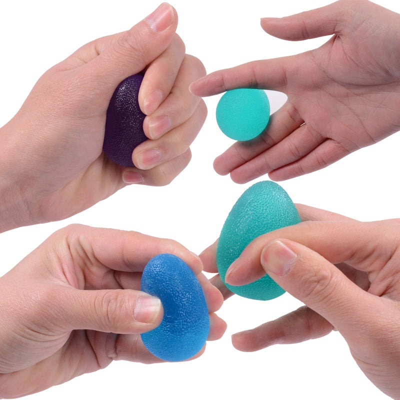 The Friendly Swede Stress Balls for Adults â€” 3 Squeeze Balls for Hand Therapy, Stress Relief & Hand Strength - Exercise for Grip Strength with 3 Resistance Levels - Egg-Shaped & Skin-Safe - Image 2
