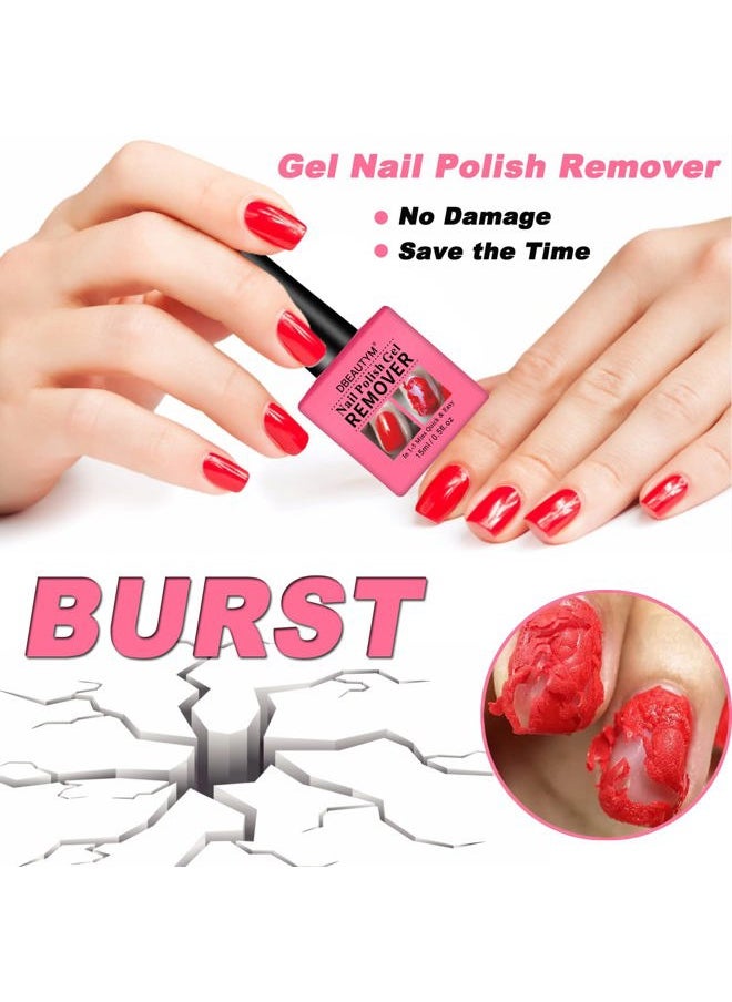 DBEAUTYM 4 Pack Gel Nail Polish Remover,Gel Polish Remover For Nails In 1-5 Mins - Quick & Easy Gel Polish Remover Gift Set- Don't Hurt Nails, Professional Non-Irritating Nail Polish Gel Remover - 0.5 Fl Oz  - Image 3