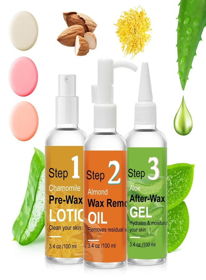 Seopri Pre Wax Spray and After Wax Spray, Triple-bottle Skin Care Set with Pre-wax Cleanser, Wax Remover Oil and Skin Soother Organic Aloe Vera Gel for Sensitive Skin - 100ML - Image 1