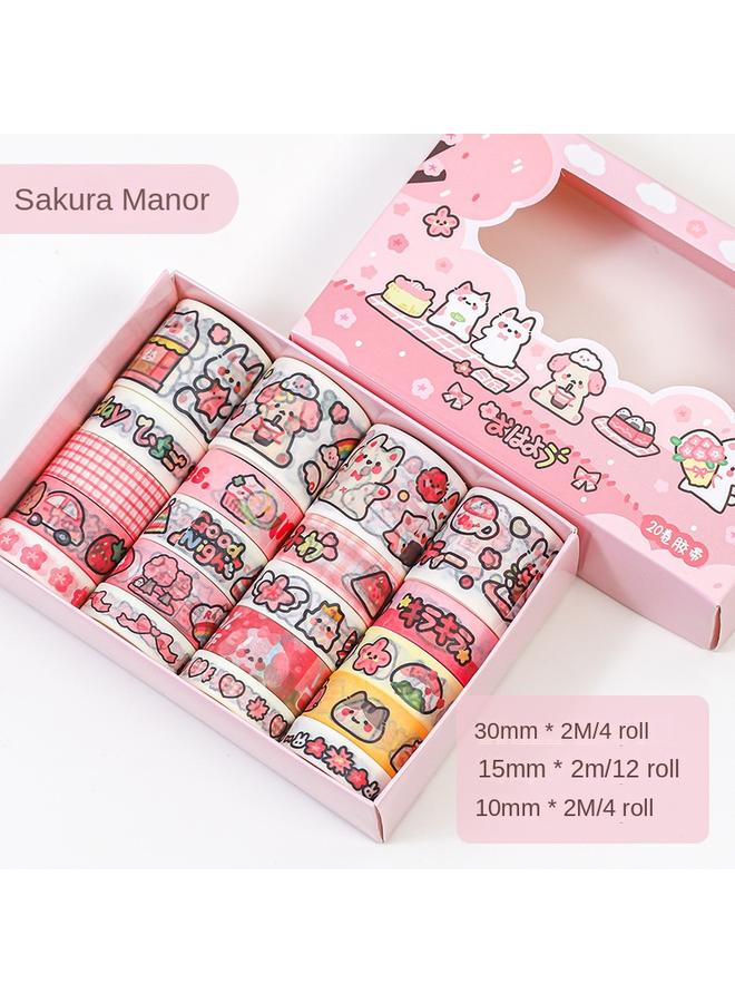 Bluejw Roll Hand Account Tape Full Set Of Net Red Hand Account Stickers And Paper Film Suit Color Cute Children High Color Value - Image 1