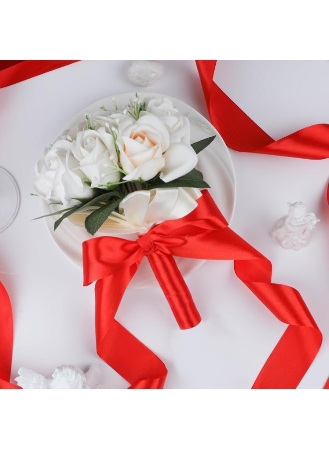 100 Yards Ribbon,1-1/2 Inch Red Satin Ribbon,Single Face Satin Ribbons,Perfect for Gift Wrapping,Wedding Decoration,Handmade Bows, Wrapping Bouquet and More - Image 3