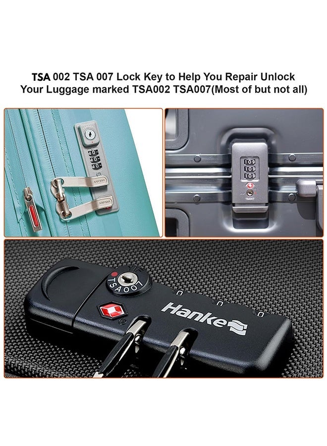 بشكل مختصر (حزمة من 2 قطع) مفاتيح قفل الأمتعة TSA007 TSA002 لمقالات الأمتعة والحقائب والصناديق الجمركية، مفتاح TSA 002 TSA 007 من T Tersely متوافق مع قفليات كلمة المرور الخاصة بالأمتعة والحقائب - Image 3