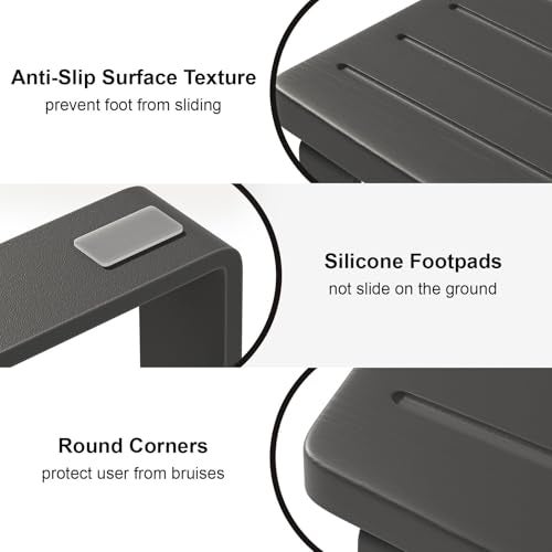 Aofure Squatting Potty for Adults, 7in Wooden Poop Stool Adult, Matte Black Bamboo Toilet Stool Squat, Wood Pooping Stool for Bathroom, Toilet Foot Step for Kids with Non-Slip Mat - Image 3