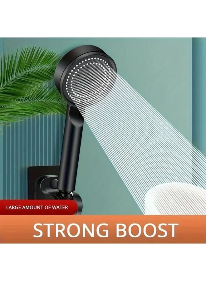 Black High Pressure Handheld Shower Head 5 Modes Easy Installation Durable Plastic - Image 3