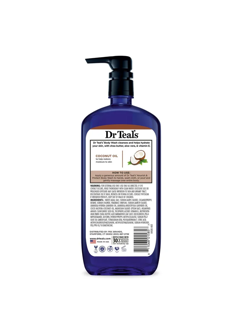 دكتور تيل Dr Teal's Epsom Salt Body Wash - Coconut Oil 710ml