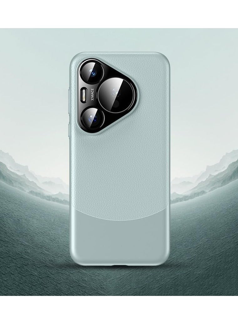 VKL Ultra -Thin Case for Huawei Pura 70 Pro/70 Pro+, Business Style Leather Soft Case Raised Lens Protection Anti -Fall Shell (Green)