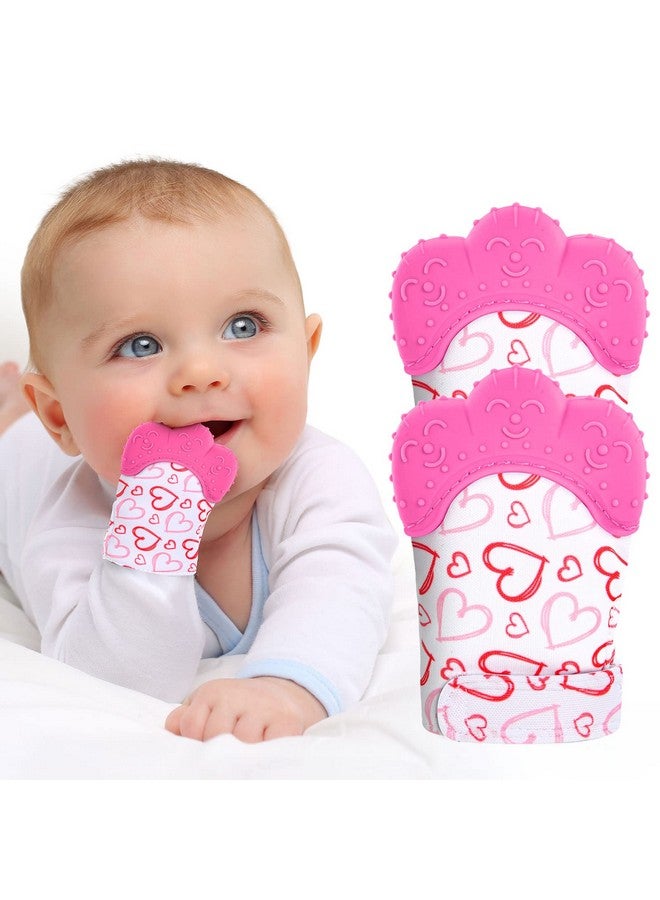 Vicloon 2Pack Silicone Teething Mitt Soothing Infant Teething Mitten Pain Relief Prevent Scratches Glove Safe Silicone Teething Toys For 012 Months  - Image 1