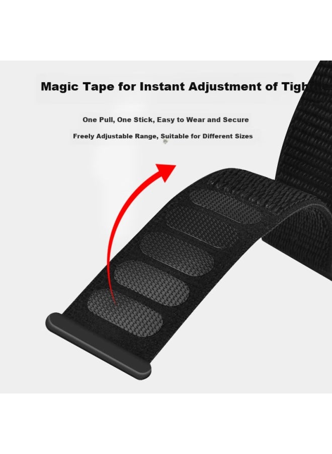 Freeson Compatible With Vivo Watchgt/Iqoo Watch Gt Strap, Smartwatch Loop Nylon Woven Velcro Strap, Breathable Replacement Wristband, Black - Image 3