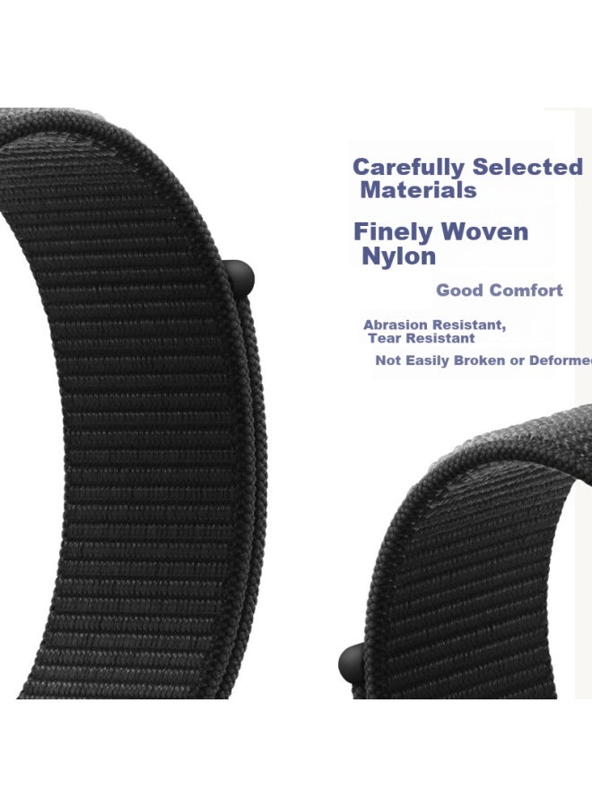 Freeson Compatible With Vivo Watchgt/Iqoo Watch Gt Strap, Smartwatch Loop Nylon Woven Velcro Strap, Breathable Replacement Wristband, Black - Image 2