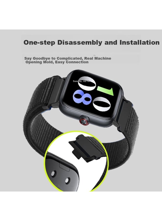 Freeson Compatible With Vivo Watchgt/Iqoo Watch Gt Strap, Smartwatch Loop Nylon Woven Velcro Strap, Breathable Replacement Wristband, Black - Image 4
