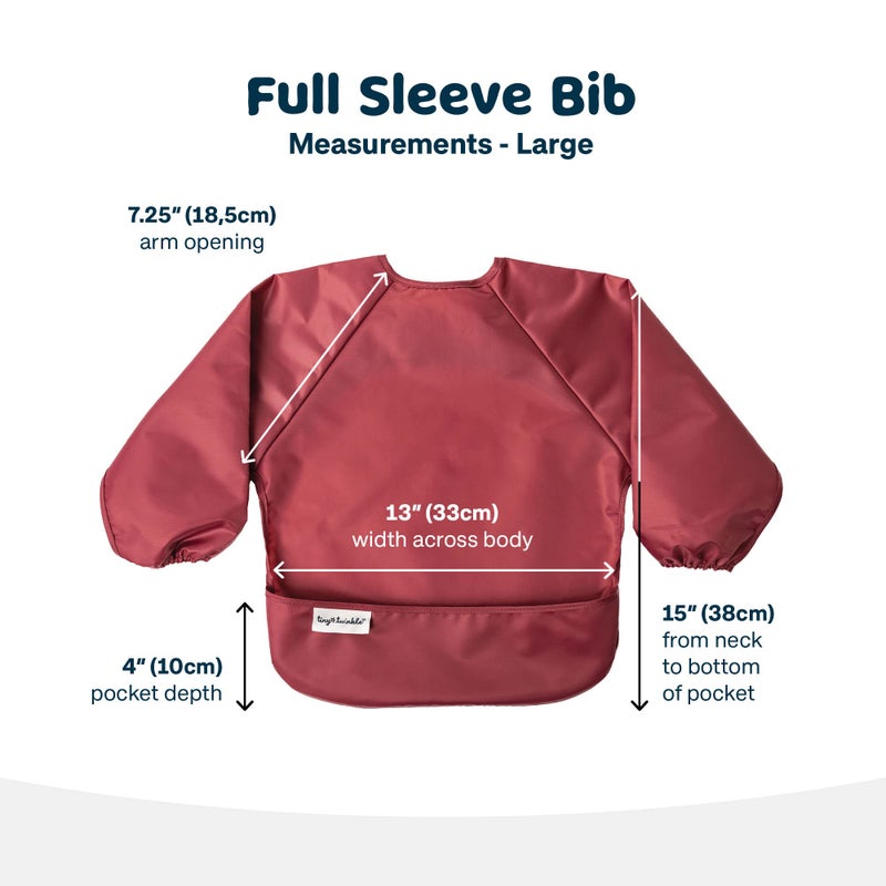 Tiny Twinkle Long Sleeve Bib for Babies & Toddlers - 2 Pack Waterproof Smock Bibs for Eating - Machine Washable & Mess-Proof, Baby Feeding Essential & Shower Must-Have (Rose Burgundy,2-4Y) - Image 3