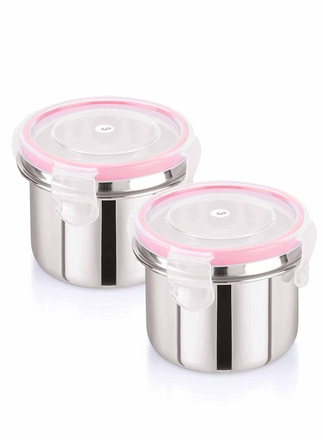 Black Olive Food Storage Box - Stainless Steel Lunch Box, 350ml Click and Seal Container, Air Tight Food Storage Box with Lid, Leak Proof Fusion Container for Daily Use in Home Office (2 Pc Set) - Image 1