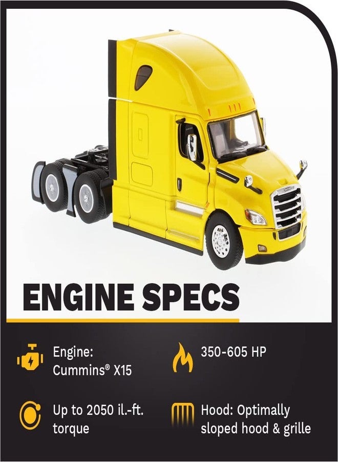 Diecast Masters Freightliner New Cascadia Sleeper Cab Truck Tractor Yellow 1/50 Diecast Model by Diecast Masters - Image 3