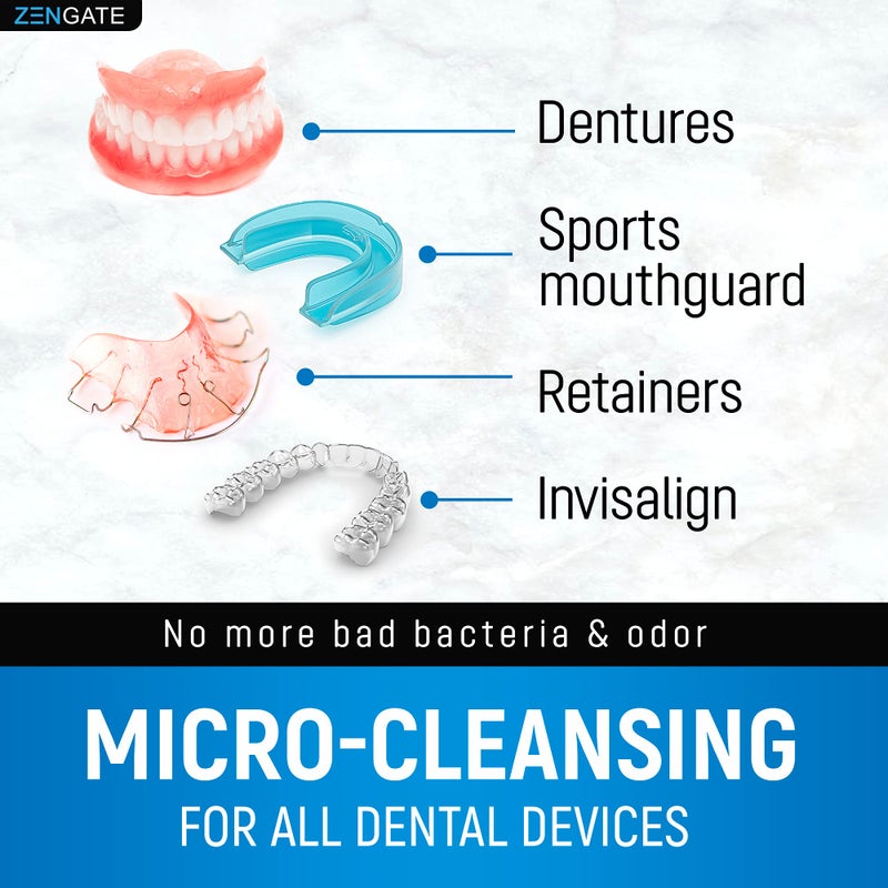 ZENGATE Retainer Cleaner Tablets - Quick 3-Minute Clean for Dentures, Mouth Guards, Aligners, and Night Guards - 120 Dental Cleansing Tablets - FSA HSA Approved Dental Appliance Cleanser - Image 5