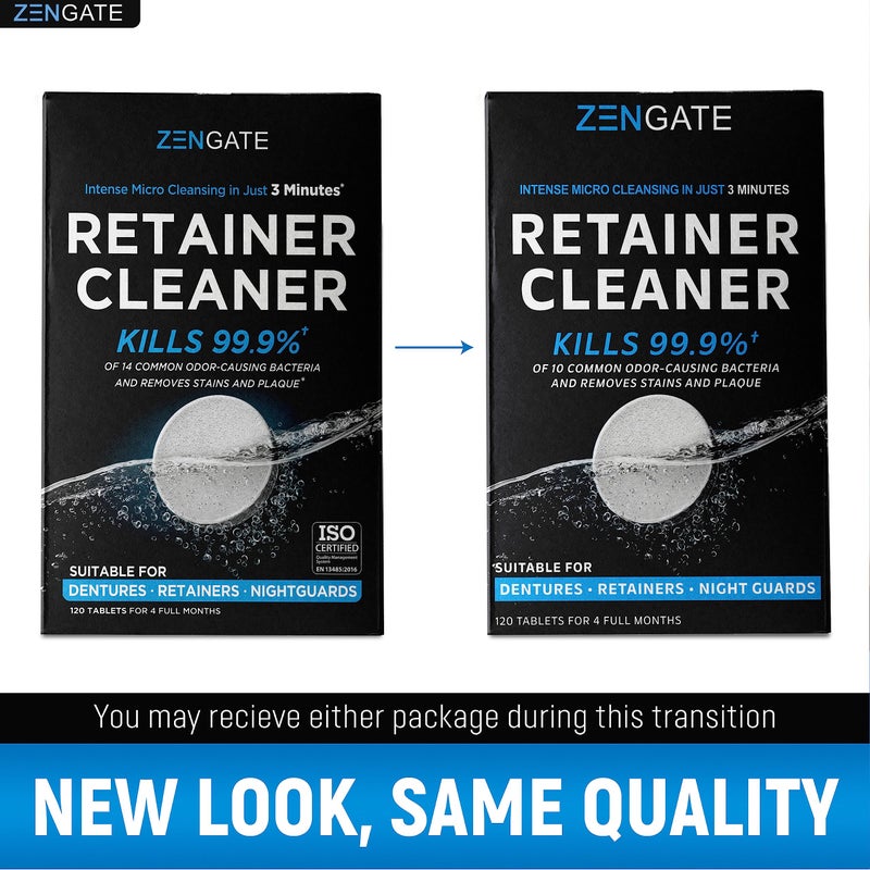 ZENGATE Retainer Cleaner Tablets - Quick 3-Minute Clean for Dentures, Mouth Guards, Aligners, and Night Guards - 120 Dental Cleansing Tablets - FSA HSA Approved Dental Appliance Cleanser - Image 2