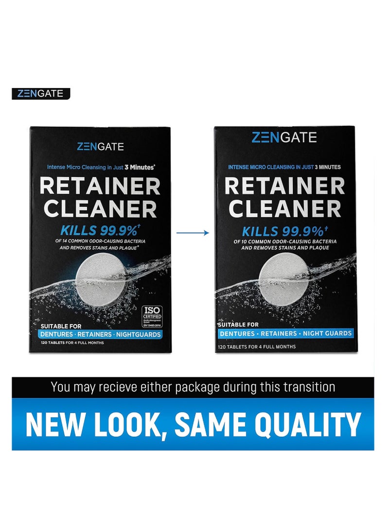 ZENGATE Retainer Cleaner Tablets - Quick 3-Minute Clean for Dentures, Mouth Guards, Aligners, and Night Guards - 120 Dental Cleansing Tablets - FSA HSA Approved Dental Appliance Cleanser  - Image 2