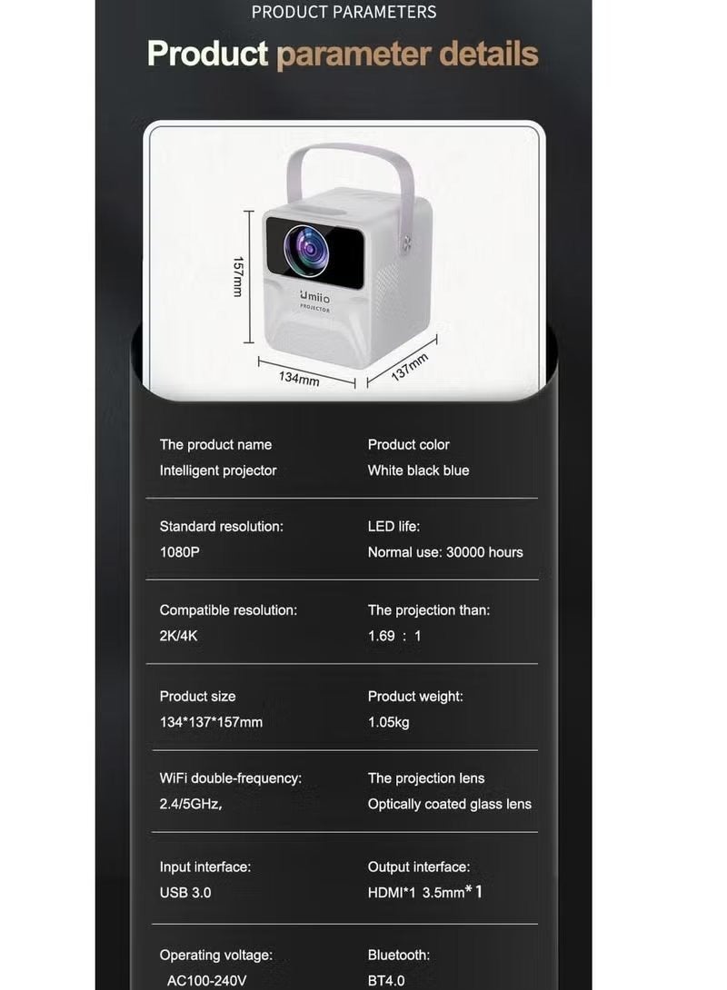 Portable HD WiFi Theatre Android TV Projector System For FIFA Special Indoor Outdoor Use  - Image 3